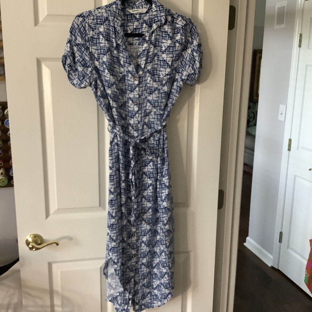 Women's Sonoma Goods For Life Casual Dress, Blue/Wht, Medium (Comfy Shirt Dress)